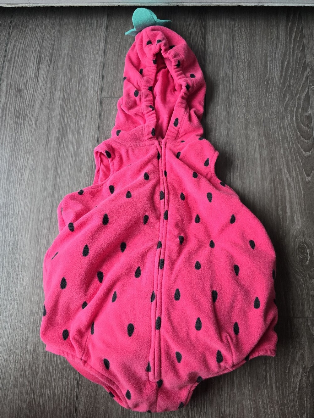 Carter's Baby Girl Strawberry Halloween Costume 12 Months Pink Fleece Bubble